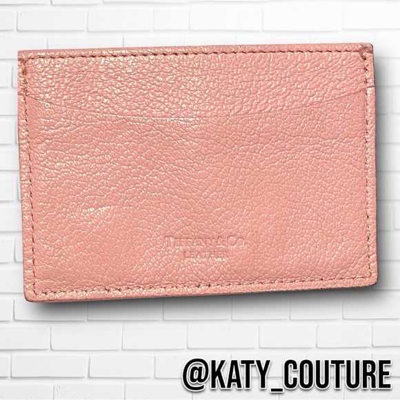 TIFFANY & CO. PINK LEATHER CARD HOLDER, NWOT. - Picture 1 of 11